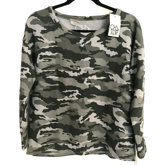 Chaser NEW Sz M Gray Camo Sweatshirt Soft Trendy - Picture 1 of 7